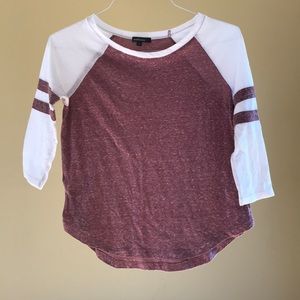 Ambiance Maroon/Plum 3/4 sleeve Tee.